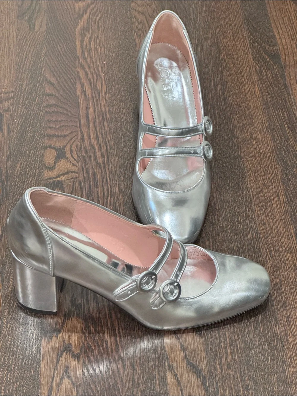 JCrew Metallic Mary Jane Double Strap Maisie Pump size 9